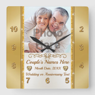 結婚2周年記念の贈り物 スクエア壁時計