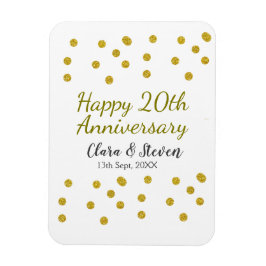結婚20周年おめでとう ゴールドのドットが輝く マグネット