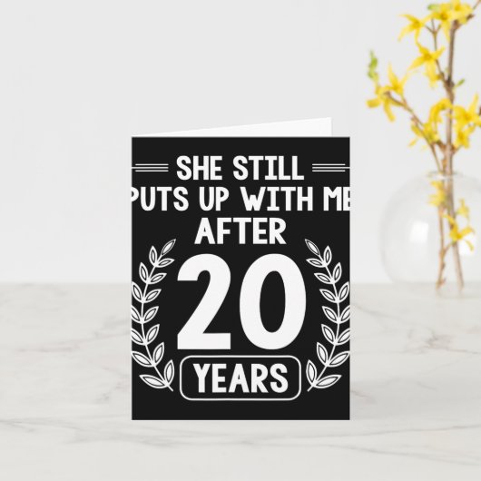 結婚20周年おもしろい20周年 カード (黄色い花)