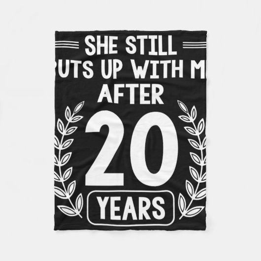 結婚20周年おもしろい20周年 フリースブランケット (正面)