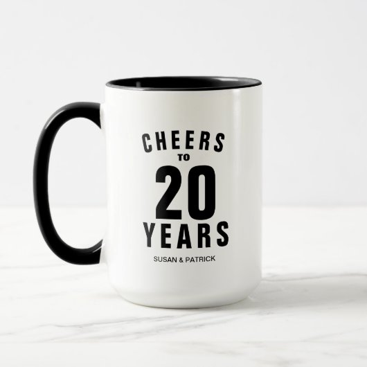 結婚20周年記念のオリジナルコーヒー マグカップ (左)