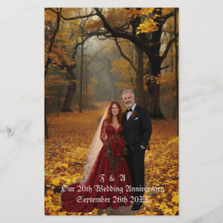 結婚20周年記念のカップルフォト 秋 便箋