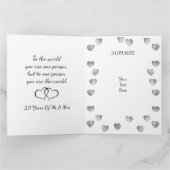 結婚20周年記念の夫へのカード 名前入り カード (内部)