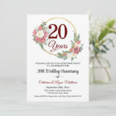 結婚20周年記念サプライズパーティー フローラル 招待状 (スタンド正面)