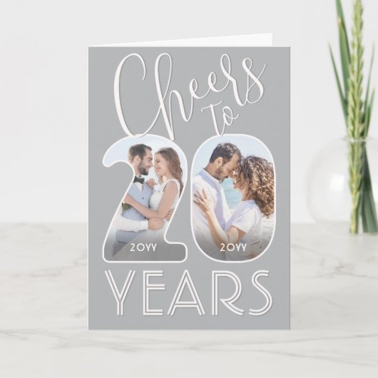 結婚20周年記念 おめでとう 20年 写真 カード (正面)