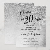 結婚20周年記念 - シルバー 招待状 (正面/裏面)