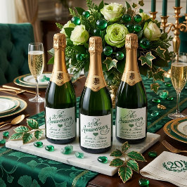 結婚20周年 エメラルド スパークリングワインラベル