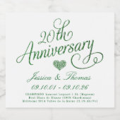 結婚20周年 エメラルド スパークリングワインラベル (シングルラベル)