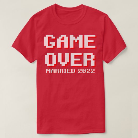結婚2022年のユーザーのための面白い新婦新郎ゲームオーバー Tシャツ (デザイン正面)