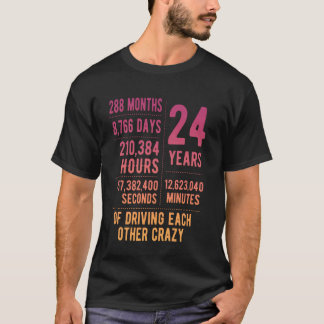 結婚24周年おめでとう ユーモア 結婚記念日ギフト Tシャツ