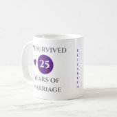 結婚25周年おめでとう妻 パープル コーヒーマグカップ (正面左)