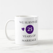結婚25周年おめでとう妻 パープル コーヒーマグカップ (左)