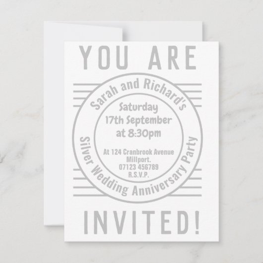 結婚25周年パーティー招待状 招待状 (正面)