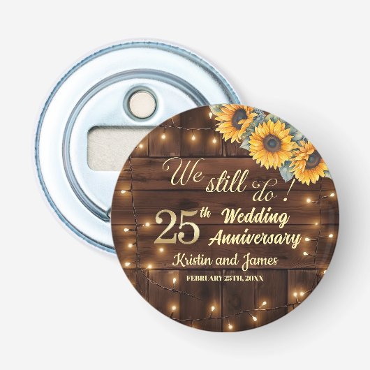 結婚25周年記念のストリングライト 栓抜き (正面)