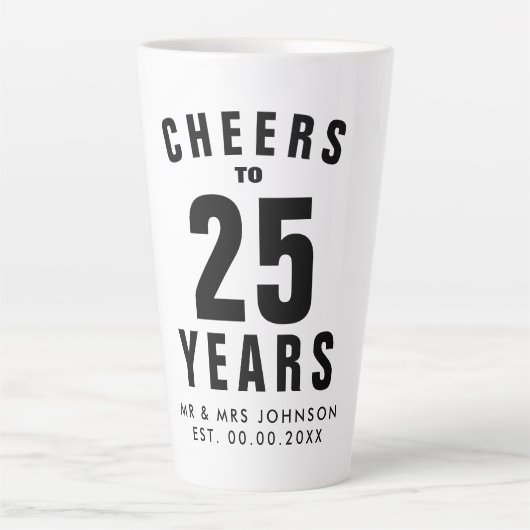 結婚25周年記念のラテマグギフトに人気 カフェラテマグ (正面)