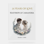 結婚25周年記念の伝統的なお祝い アクリルサイン (正面)