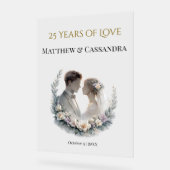 結婚25周年記念の伝統的なお祝い アクリルサイン (傾斜)