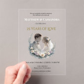 結婚25周年記念の伝統的なお祝い アクリル招待状 (インサイチュ (ポータブル))