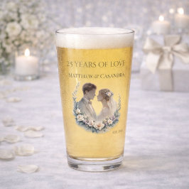 結婚25周年記念の伝統的なお祝い タンブラーグラス