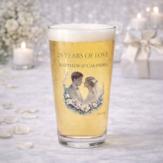 結婚25周年記念の伝統的なお祝い タンブラーグラス