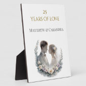結婚25周年記念の伝統的なお祝い フォトプラーク (側面)