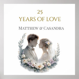 結婚25周年記念の伝統的なお祝い ポスター