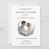 結婚25周年記念の伝統的なお祝い 招待状 (正面)