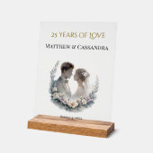結婚25周年記念の伝統的な記念品 アクリルサイン (傾斜)