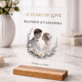 結婚25周年記念の伝統的な記念品 アクリルサイン