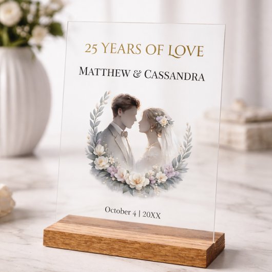 結婚25周年記念の伝統的な記念品 アクリルサイン