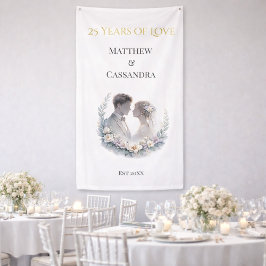 結婚25周年記念の伝統的な記念品 横断幕