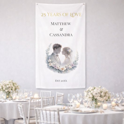 結婚25周年記念の伝統的な記念品 横断幕