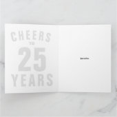 結婚25周年記念の銀婚式ギーティング カード (内部)