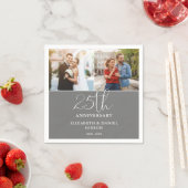 結婚25周年記念のThen+And+Now2枚の写真 スタンダードカクテルナプキン (インサイチュ)