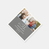 結婚25周年記念のThen+And+Now2枚の写真 スタンダードカクテルナプキン (角)