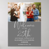 結婚25周年記念ウェルカムボード 2枚の写真入り ポスター (正面)