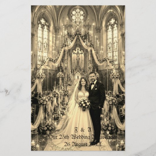 結婚25周年記念カップルフォト 便箋 (正面)
