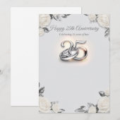 結婚25周年記念カード - シルバー・マ シーズンカード (正面/裏面)