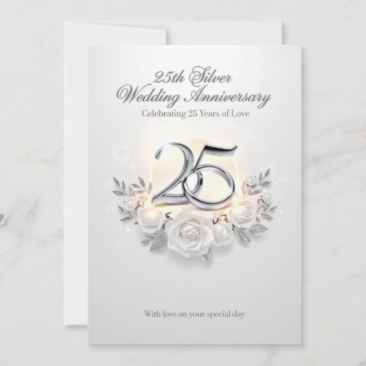 結婚25周年記念カード – 25年の愛を祝って シーズンカード (正面)