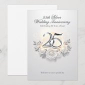 結婚25周年記念カード – 25年の愛を祝って シーズンカード (正面/裏面)