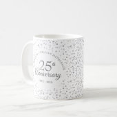 結婚25周年記念シルバーハート コーヒーマグカップ (正面左)