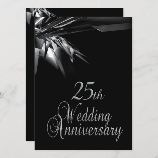 結婚25周年記念パーティーの招待状 招待状 (正面/裏面)