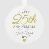 結婚25周年記念フェイクゴールド オーダーメイド ウェディング オーナメント (裏面)
