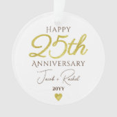 結婚25周年記念フェイクゴールド オーダーメイド ウェディング オーナメント (正面)