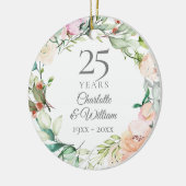 結婚25周年記念フォトバラの花輪 セラミックオーナメント (左)