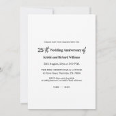結婚25周年記念フォト 招待状 (裏面)