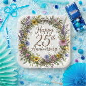 結婚25周年記念紙皿, 25年の結婚生活 ペーパープレート (パーティー)