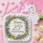 結婚25周年記念紙皿, 25年の結婚生活 ペーパープレート (パーティー)
