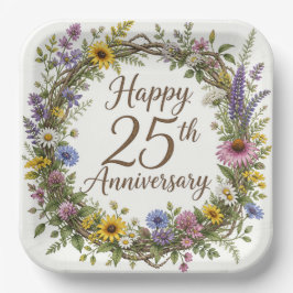 結婚25周年記念紙皿, 25年の結婚生活 ペーパープレート
