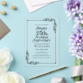 結婚25周年記念 ゴールドの花 フレーム アクリル招待状 (インサイチュ (ウェディング))